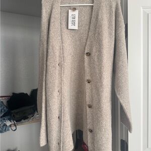 12th Tribe Taupe Cardigan Sweater